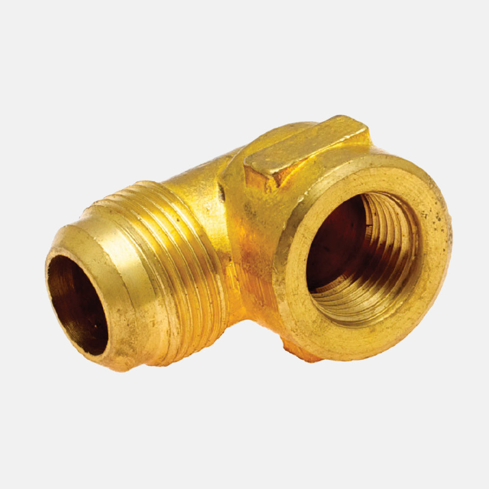 50F Brass Connection, Male Flared - Female NPT at 90°