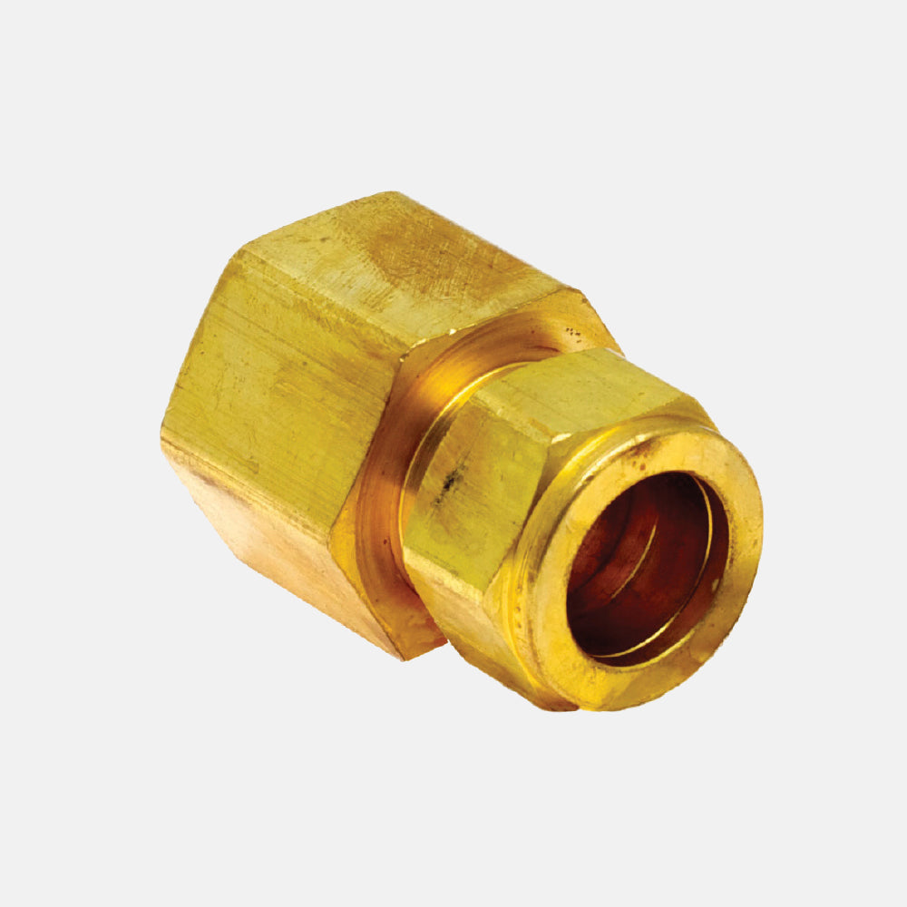 66F Brass Connection, Straight Compression Female Connector