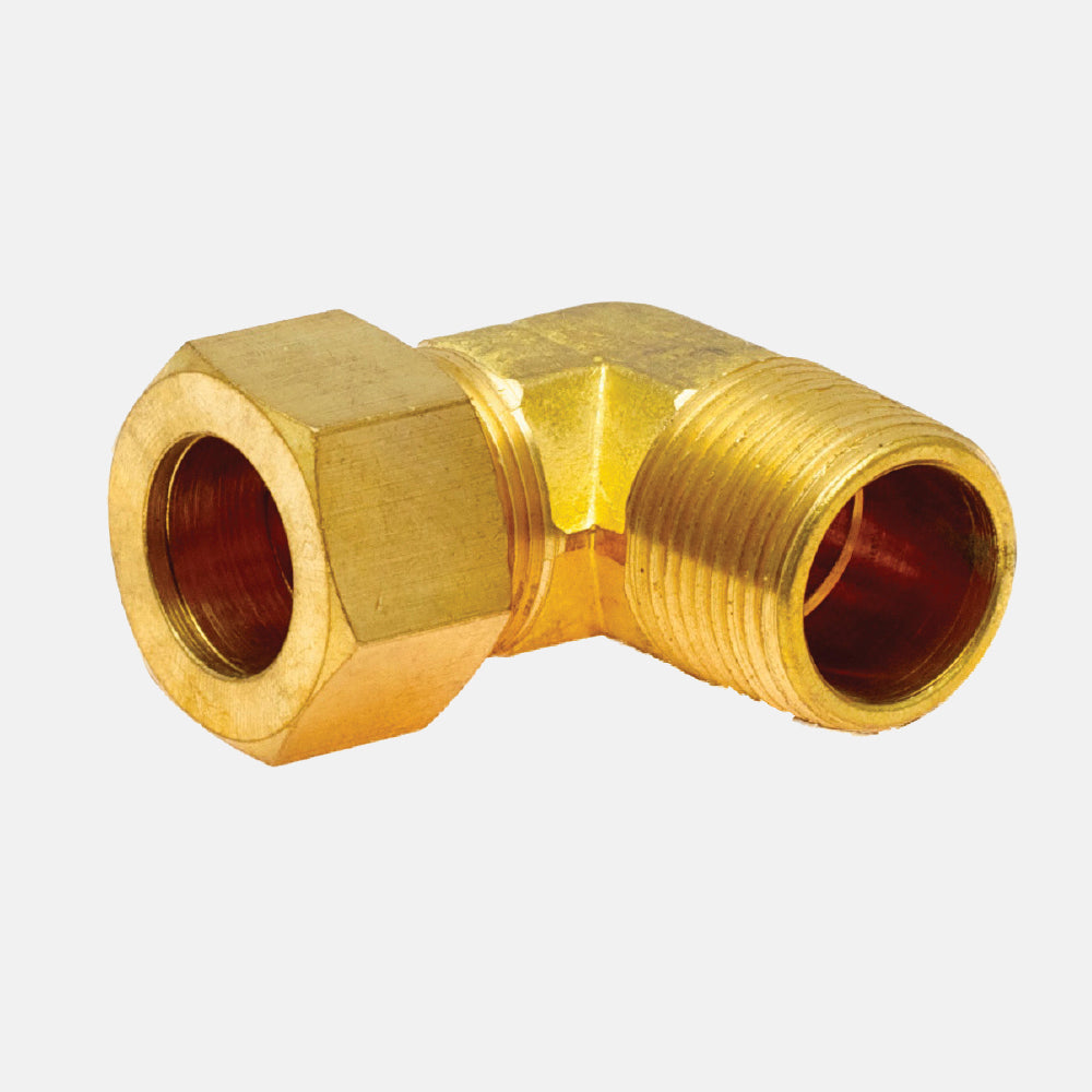 69F Brass Connection, 90° Compression Male Connector