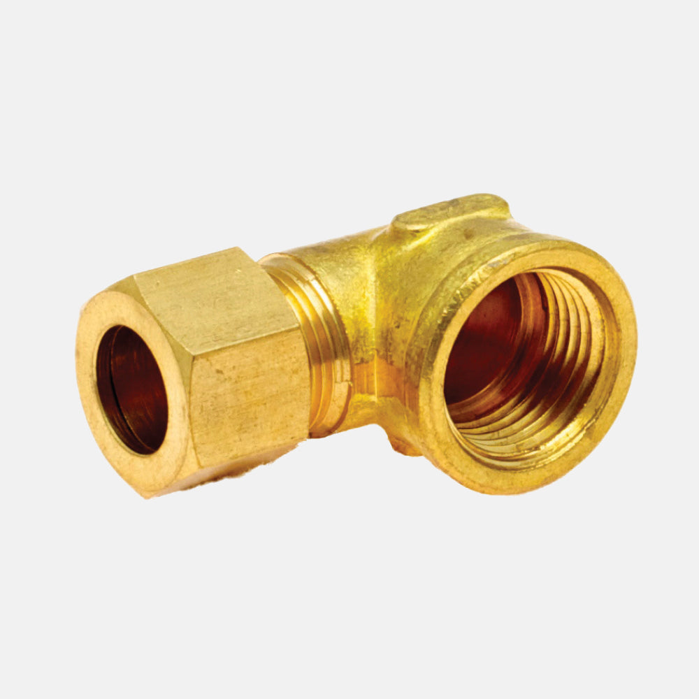 70F Brass Connection, 90° Compression Female Connector