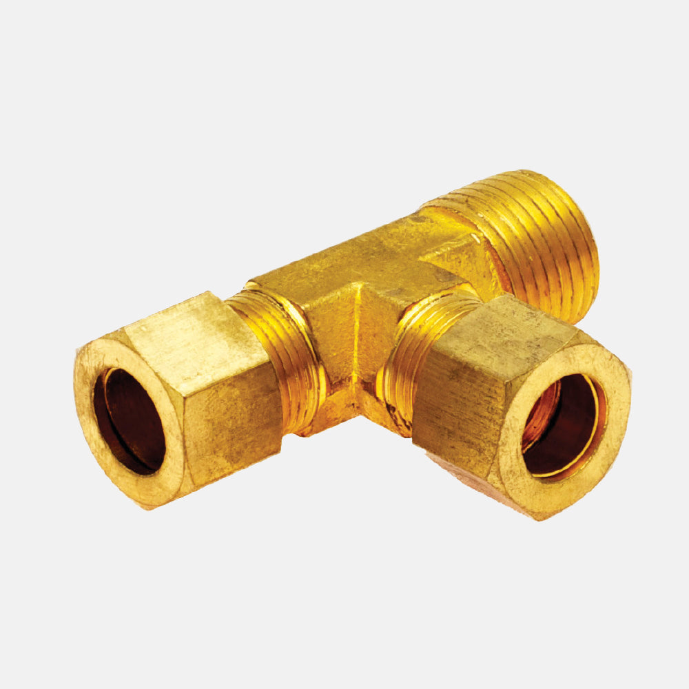 71F Brass Connection, Compression Tee Union - Male NPT