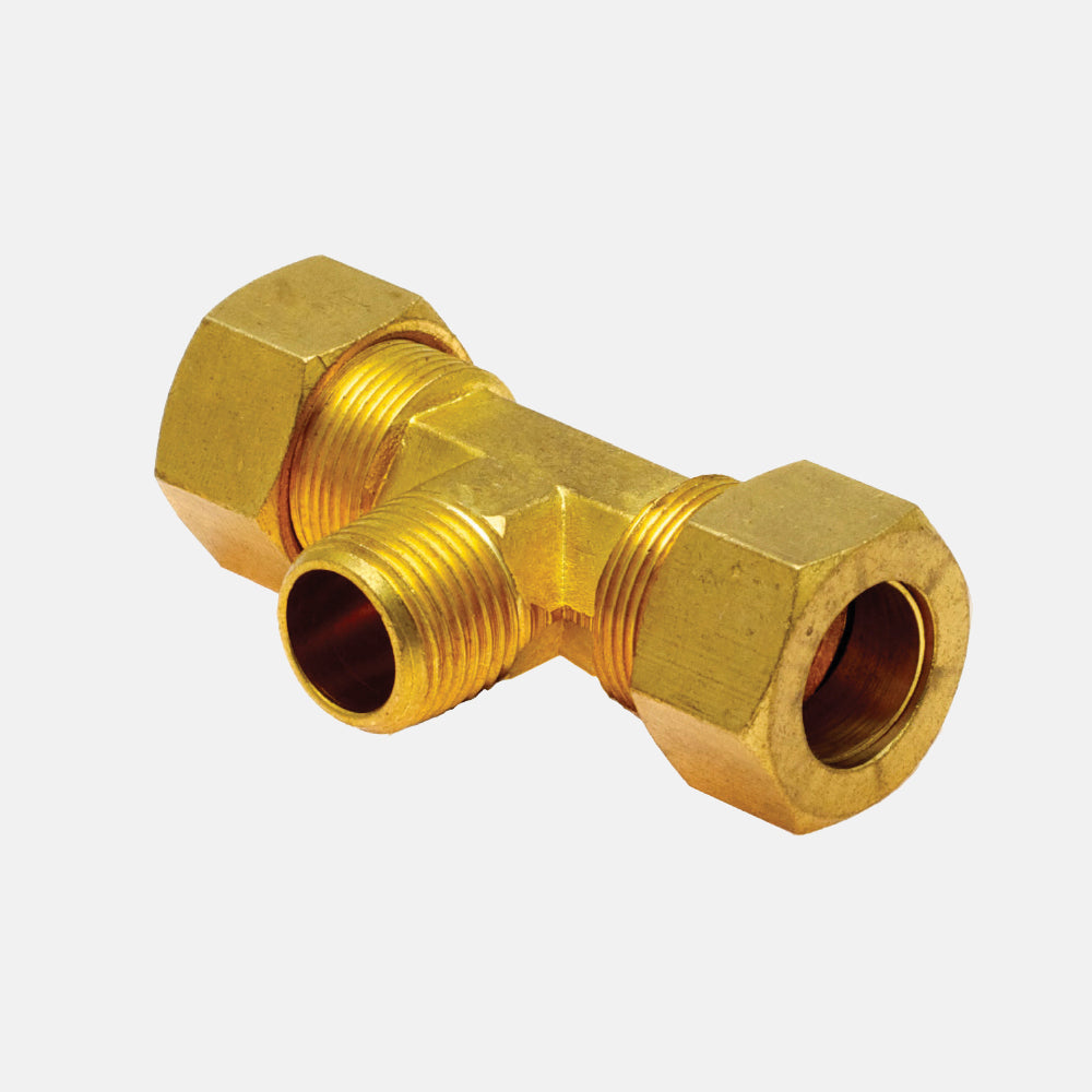 72F Brass Connection, Compression Tee Union - Male NPT
