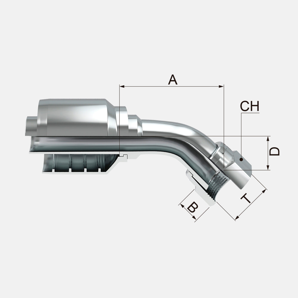 FHOF45T Hembra Giratoria a 45º ORFS