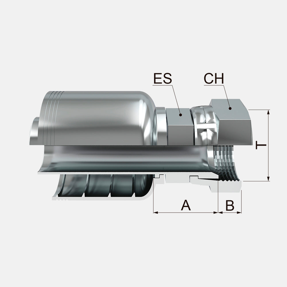 FJFJ Hembra Giratoria Recta JIC 37º