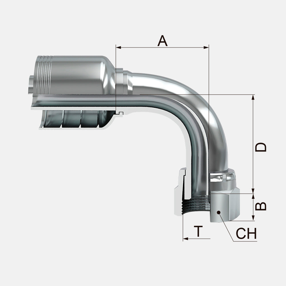 FJOF90T Hembra Giratoria a 90º ORFS