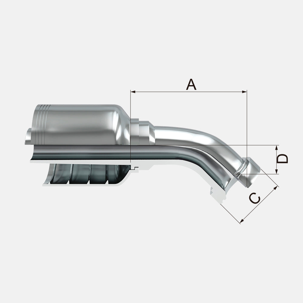 FJPA45 Flange at 45º Code 61 - SAE 3000 PSI