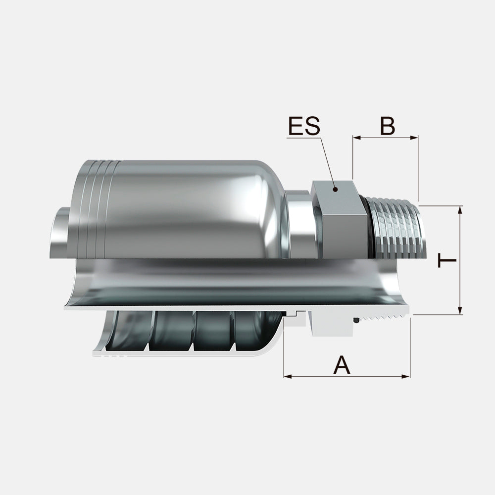 FJRA Macho Fijo Recto O-Ring Boss