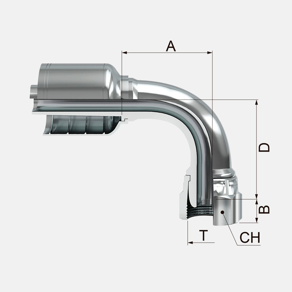 FKBPF90T Hembra Giratoria a 90º BSP