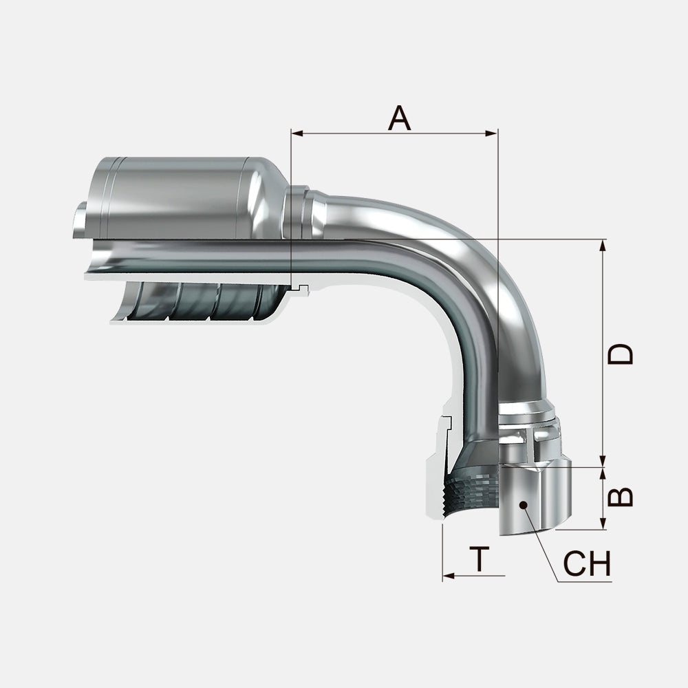 FKFA90T Hembra Giratoria a 90º SAE 45º