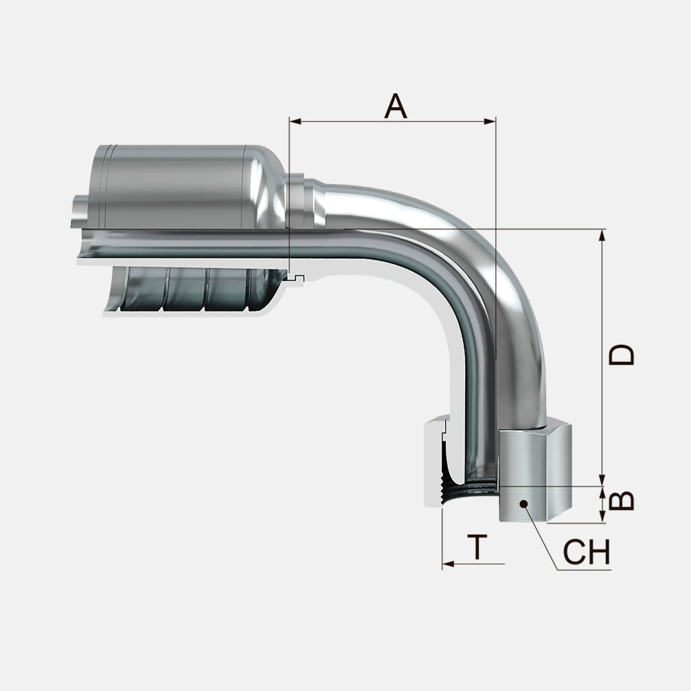 FKFQ90T 90º Female Metric Cone 24º/60º