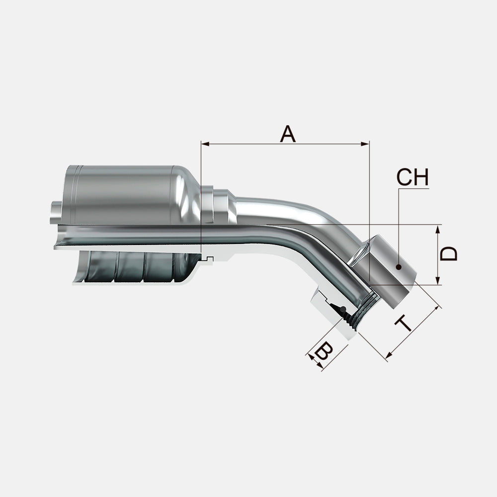 FKRUL45T Female 45° Metric 24° Taper Light Series