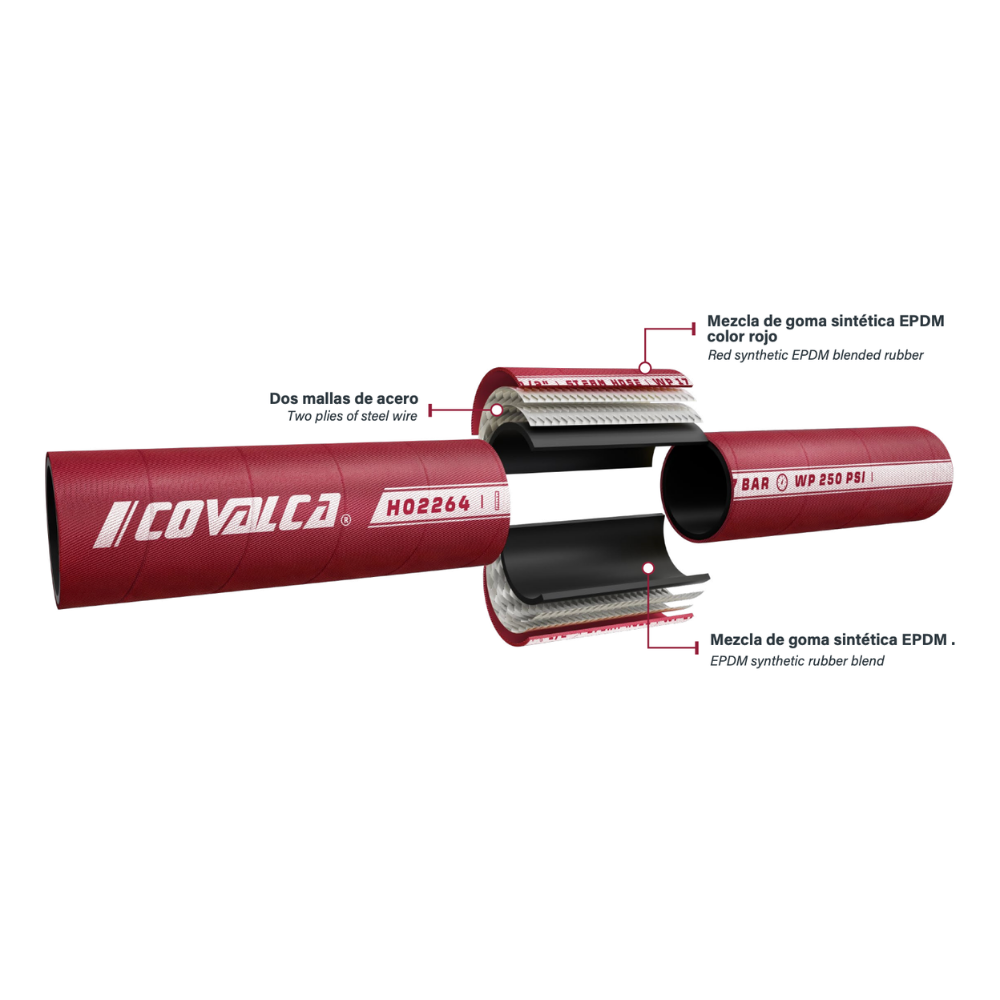 H02264 Manguera de Mallas de Acero para Vapor
