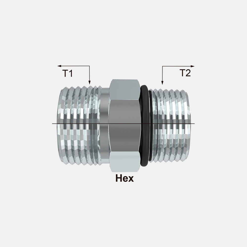 H848-TTO  Macho ORFS - Macho SAE con O-Ring