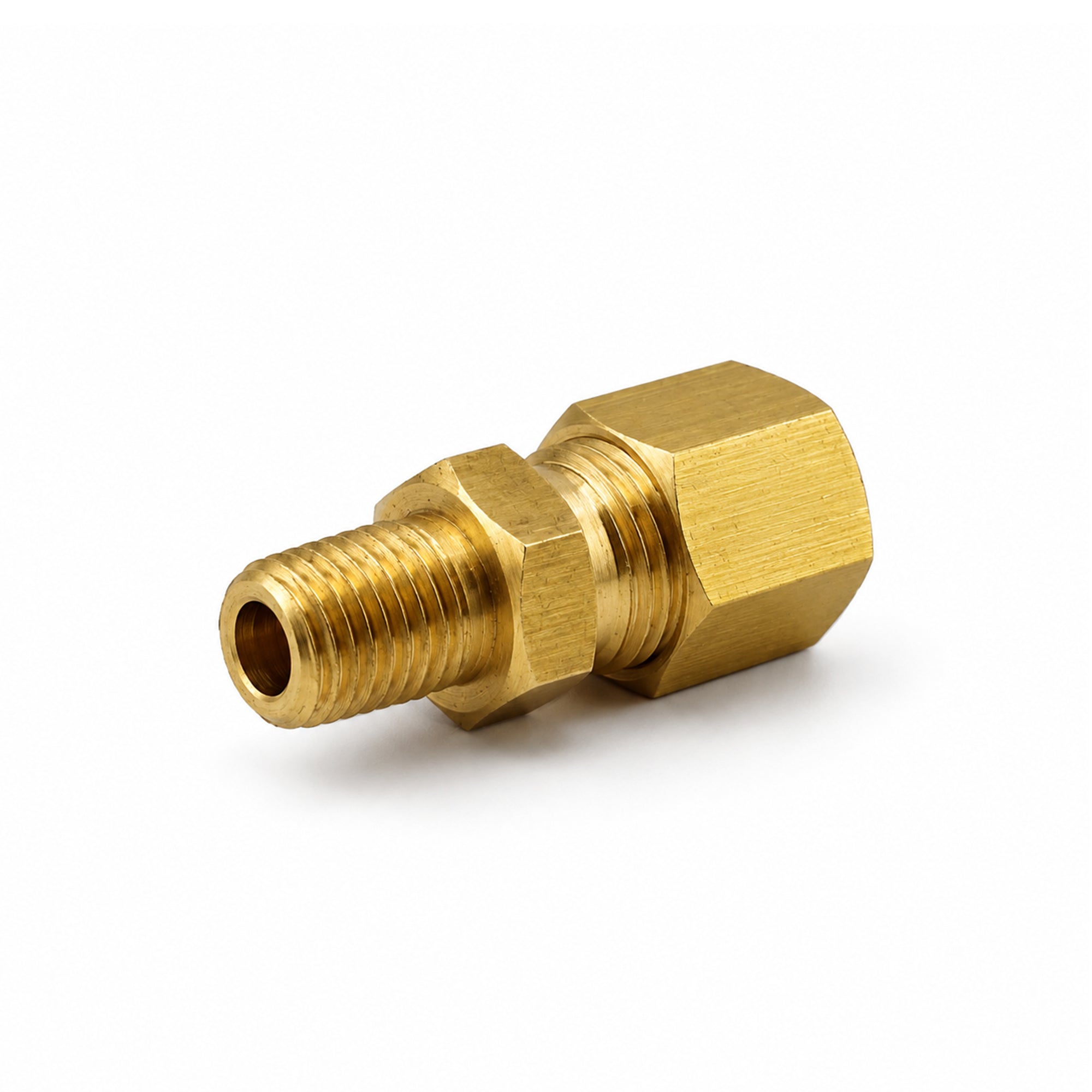 MONOCHIP de compresión hembra a macho NPT de bronce