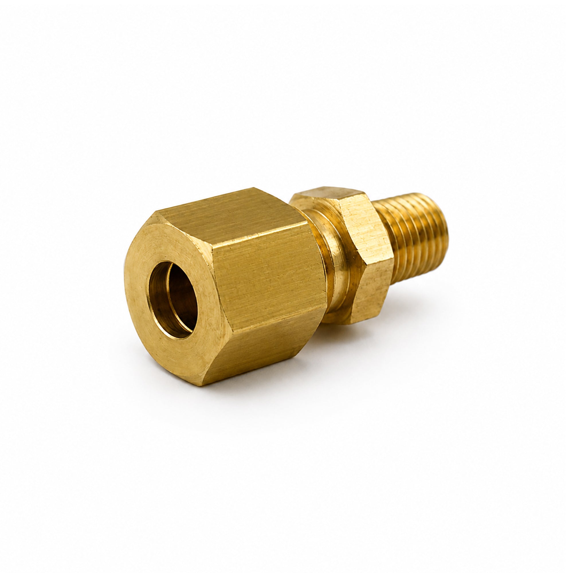 MONOCHIP de compresión hembra a macho NPT de bronce