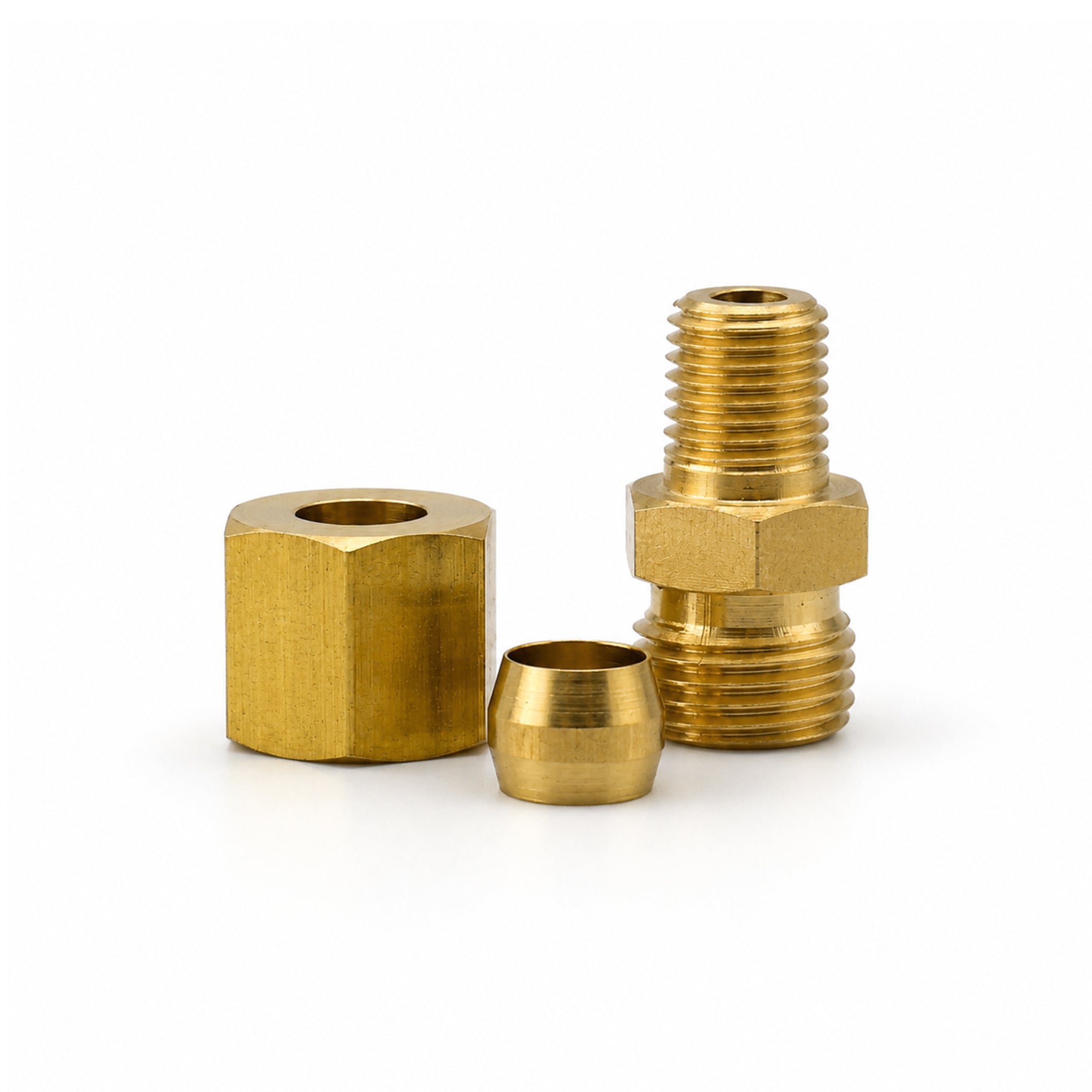 MONOCHIP de compresión hembra a macho NPT de bronce